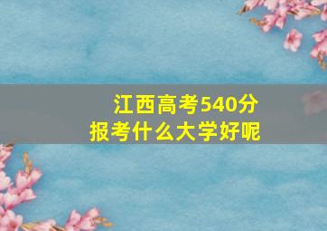 江西高考540分报考什么大学好呢