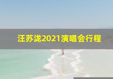 汪苏泷2021演唱会行程