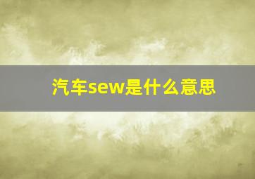 汽车sew是什么意思