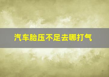 汽车胎压不足去哪打气