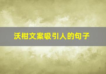 沃柑文案吸引人的句子