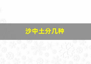 沙中土分几种