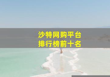 沙特网购平台排行榜前十名