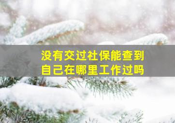 没有交过社保能查到自己在哪里工作过吗