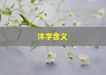 沣字含义