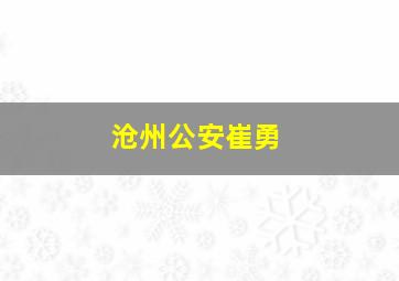 沧州公安崔勇