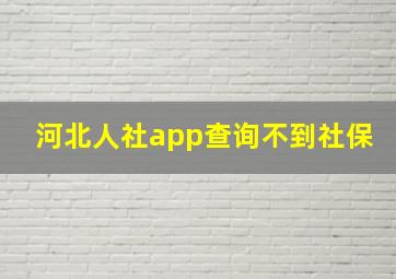 河北人社app查询不到社保