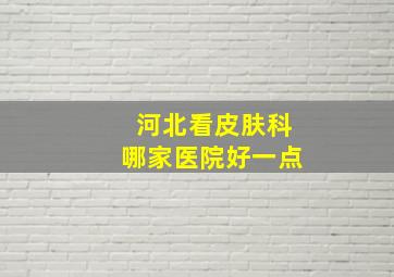 河北看皮肤科哪家医院好一点