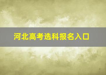 河北高考选科报名入口