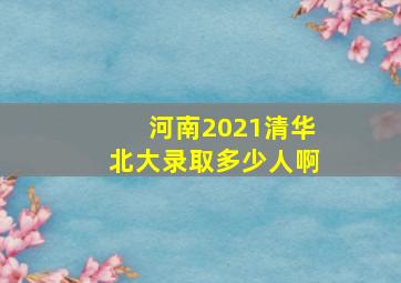 河南2021清华北大录取多少人啊