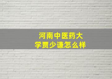 河南中医药大学贾少谦怎么样