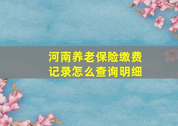 河南养老保险缴费记录怎么查询明细