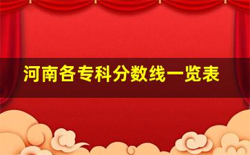 河南各专科分数线一览表