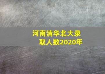 河南清华北大录取人数2020年