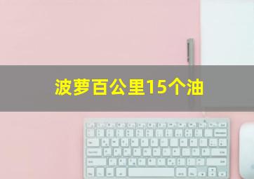 波萝百公里15个油