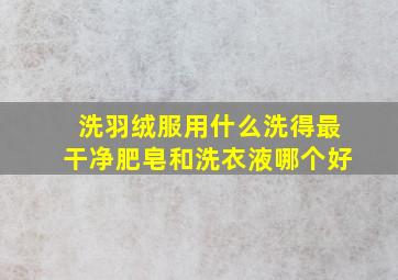 洗羽绒服用什么洗得最干净肥皂和洗衣液哪个好