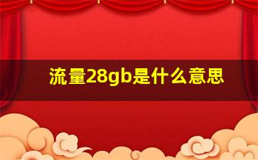 流量28gb是什么意思