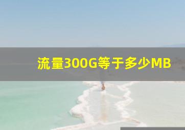 流量300G等于多少MB