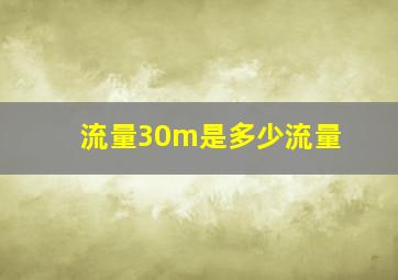 流量30m是多少流量