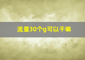 流量30个g可以干嘛