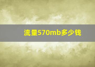 流量570mb多少钱