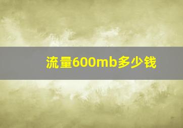 流量600mb多少钱