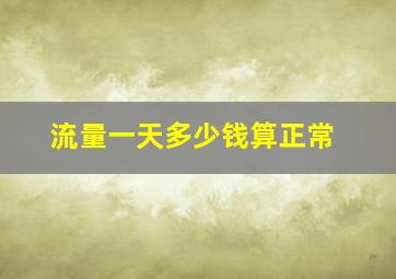 流量一天多少钱算正常