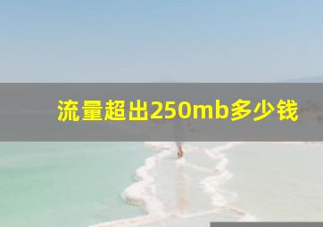 流量超出250mb多少钱