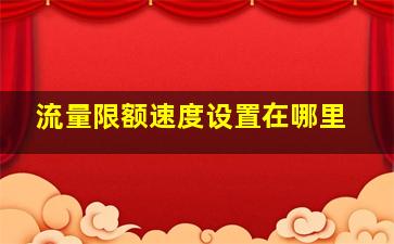 流量限额速度设置在哪里