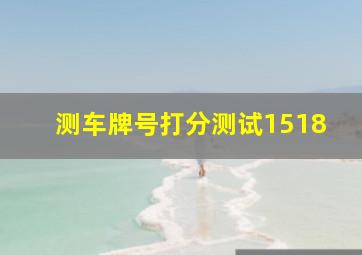 测车牌号打分测试1518