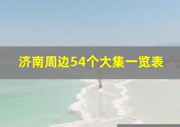 济南周边54个大集一览表