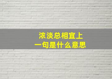 浓淡总相宜上一句是什么意思