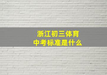 浙江初三体育中考标准是什么