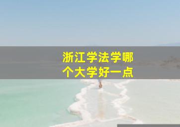 浙江学法学哪个大学好一点