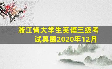 浙江省大学生英语三级考试真题2020年12月