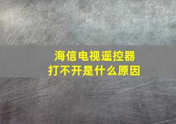 海信电视遥控器打不开是什么原因