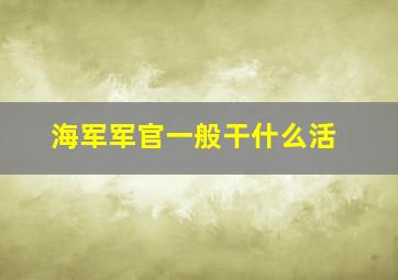 海军军官一般干什么活