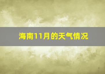 海南11月的天气情况