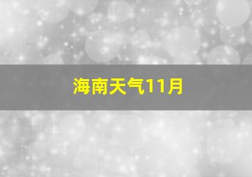 海南天气11月