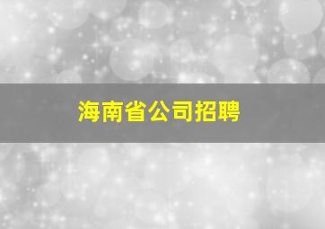 海南省公司招聘