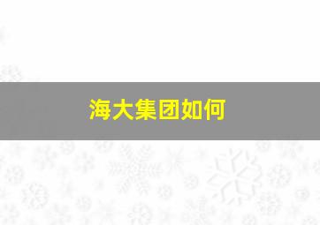 海大集团如何