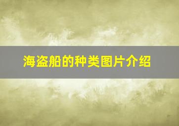 海盗船的种类图片介绍