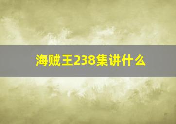 海贼王238集讲什么