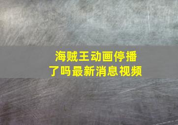 海贼王动画停播了吗最新消息视频