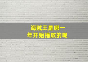 海贼王是哪一年开始播放的呢