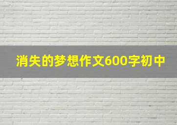 消失的梦想作文600字初中