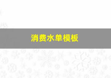 消费水单模板