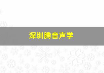 深圳腾音声学