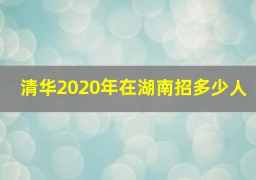 清华2020年在湖南招多少人