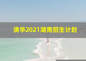 清华2021湖南招生计划